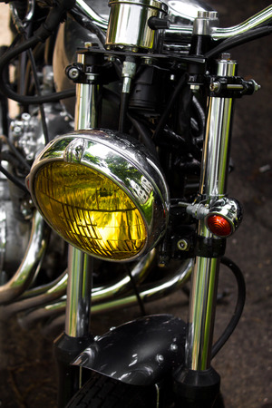 Part of the motorcycle. Close up. headlightの写真素材