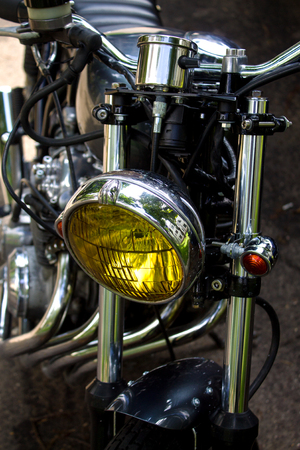 Part of the motorcycle. Close up. headlightの写真素材