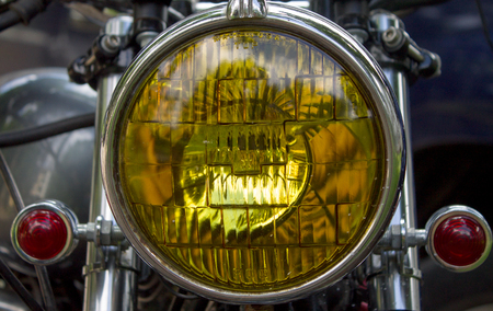 Part of the motorcycle. Close up. headlightの写真素材