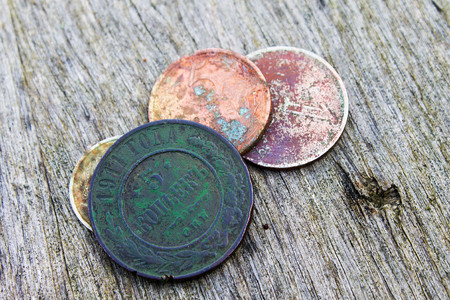 5 KOPEKS of 1911 of SPB, a coin at government of the emperor Nikolay the secondの写真素材