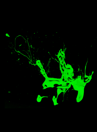 abstract, green blood on black background close up, illustration.の写真素材