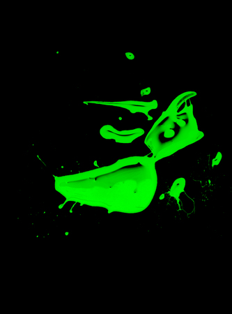 abstract, green blood on black background close up, illustration.の写真素材