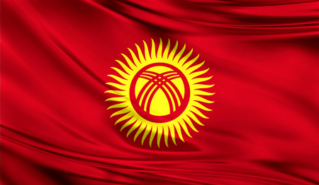 Flag of Kyrgyzstan, 3D illustration.の写真素材