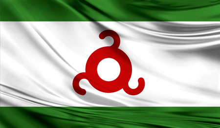 Flag of Ingushetia, 3D illustration.の写真素材