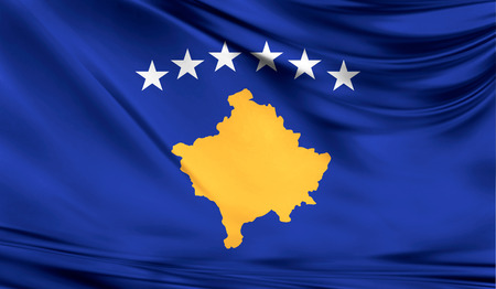 Flag of Kosovo, 3D illustration.の写真素材