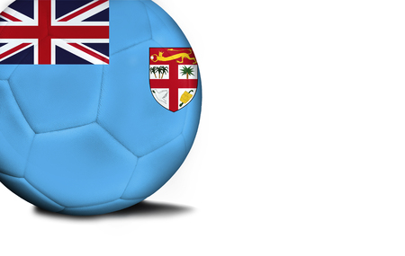 The flag of Fiji was represented on the ball, the ball is isolated on a white background with space for your text.の写真素材
