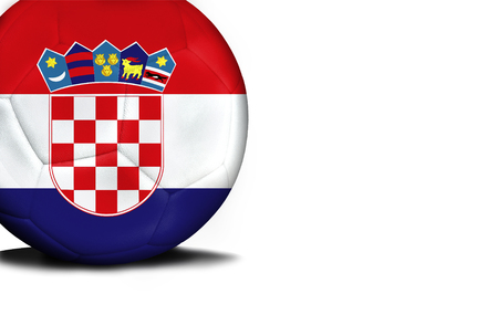 The flag of Croatia was represented on the ball, the ball is isolated on a white background with space for your text.の写真素材