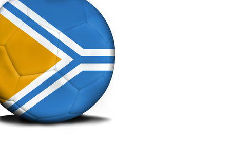The flag of Tuva was represented on the ball, the ball is isolated on a white background with space for your text.の写真素材