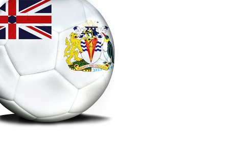 The flag of British Antarctic Territory was represented on the ball, the ball is isolated on a white background with space for your text.の写真素材