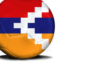 The flag of Nagorno-Karabakh Republic was represented on the ball, the ball is isolated on a white background with space for your text.の写真素材