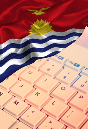 Grunge colorful flag Kiribati, with copyspace for your text or images on the keyboard backgroundの写真素材