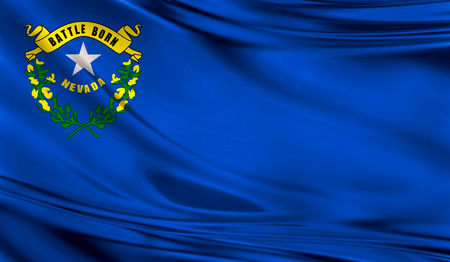 Flags from the USA on fabric ; State of Nevadaの写真素材