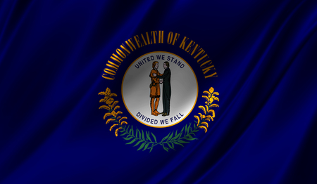 Flags from the USA on fabric ; State of Kentuckyの写真素材