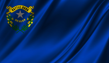 Flags from the USA on fabric ; State of Nevadaの写真素材