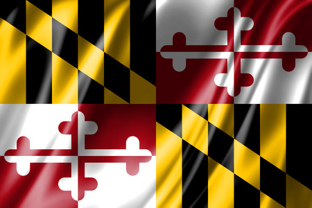 Flags from the USA on fabric ; State of Marylandの写真素材
