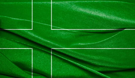 Realistic flag of Ladonia on the wavy surface of fabric. Perfect for background or texture purposes.の写真素材