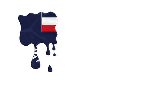 French Southern and Antarctic Lands flag paint isolated on a white background with place for your textの写真素材