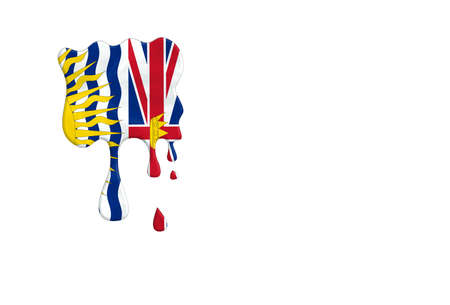 British Columbia flag paint isolated on a white background with place for your textの写真素材
