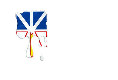 Newfoundland and Labrador flag paint isolated on a white background with place for your textの写真素材