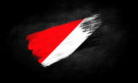 smear of paint in the form of the flag of Sealand, Principality of close-up on a black backgroundの写真素材