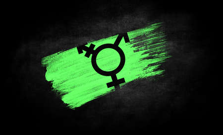 smear of paint in the form of the flag of Israeli Transgender close-up on a black background