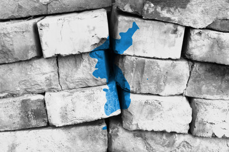 Israeli Transgender flag painted on brick wallの写真素材