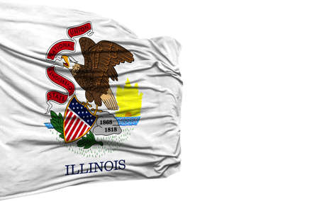 State of Illinois flag isolated on white backgroundの写真素材