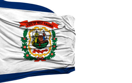 State of West Virginia flag isolated on white backgroundの写真素材