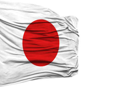 Japan flag isolated on white backgroundの写真素材