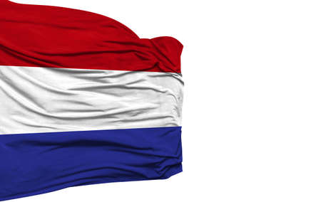 Netherlands flag isolated on white backgroundの写真素材