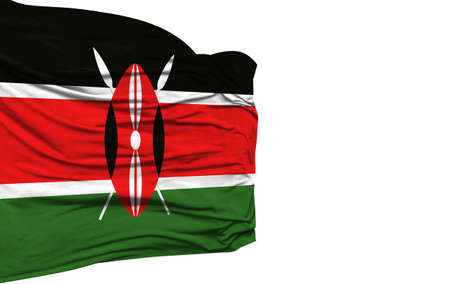Kenya flag isolated on white backgroundの写真素材