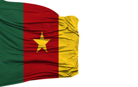 Cameroon flag isolated on white backgroundの写真素材