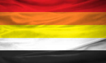 Realistic flag of Lithsexual on the wavy surface of fabricの写真素材