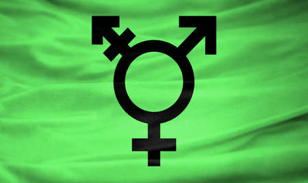 Realistic flag of Israeli Transgender on the wavy surface of fabricの写真素材