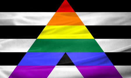 Realistic flag of Straight ally on the wavy surface of fabricの写真素材