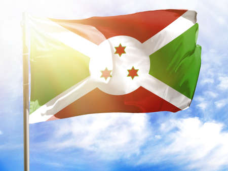 Flagpole with flag of Burundi.の写真素材