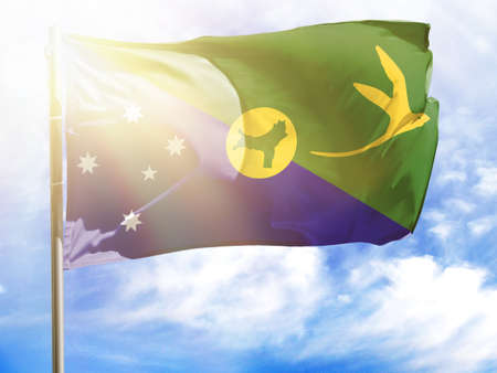 Flagpole with flag of Christmas Island.の写真素材