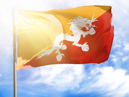 Flagpole with flag of Butane.