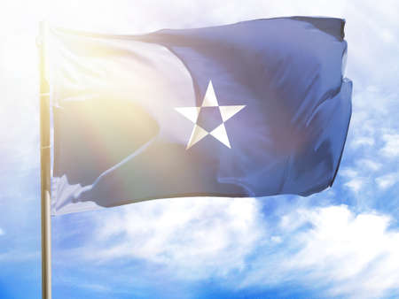 Flagpole with flag of Somalia.の写真素材