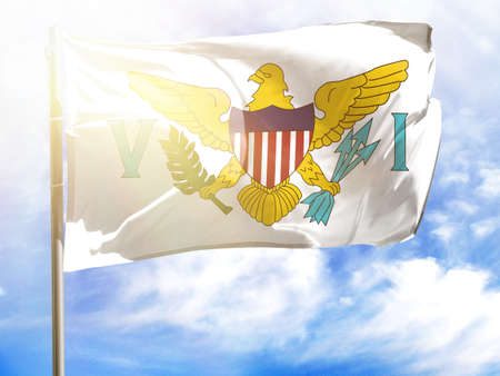Flagpole with flag of Virgin Islands of the United States.の写真素材