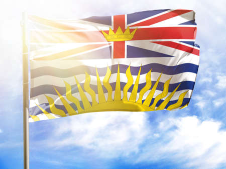 Flagpole with flag of British Columbia