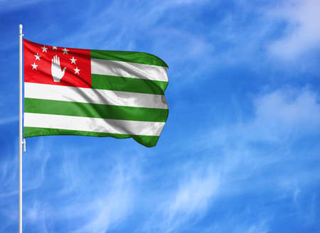 National flag of Abkhazia on a flagpoleの写真素材