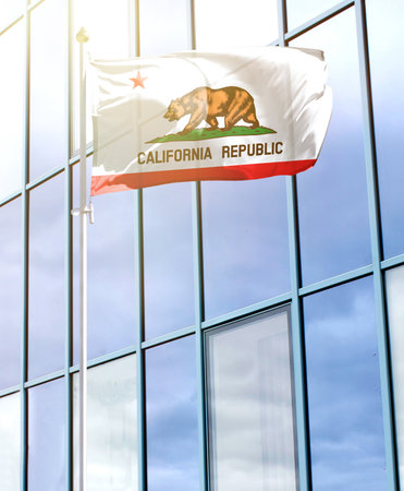 Flag of State of California on a flagpole