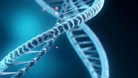 Human cell biology DNA strands molecular structure illustration, made with AI gererationの素材