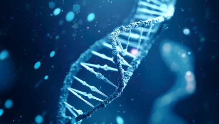 Human cell biology DNA strands molecular structure illustration, made with AI gererationの素材