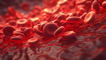 3d rendered medically accurate illustration of human blood cells,made with AI gererationの素材