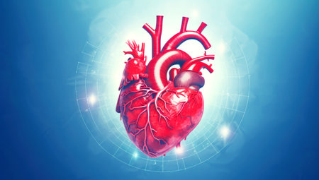 3d rendered medically accurate illustration of a heart with 3 bypasses. Made with AI generationの素材