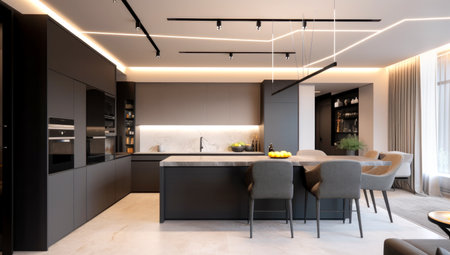 Rent of modern housing sale of new apartment, modern renovation. made with AI generationの素材