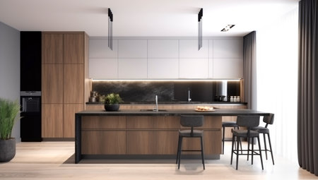 Rent of modern housing sale of new apartment, modern renovation. made with AI generationの素材