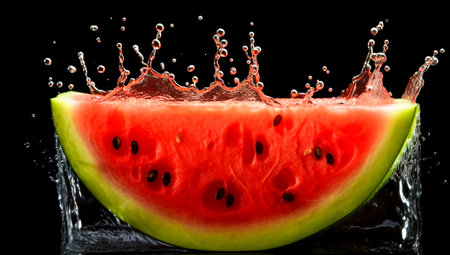 watermelon slices close-up. AI Generatedの素材